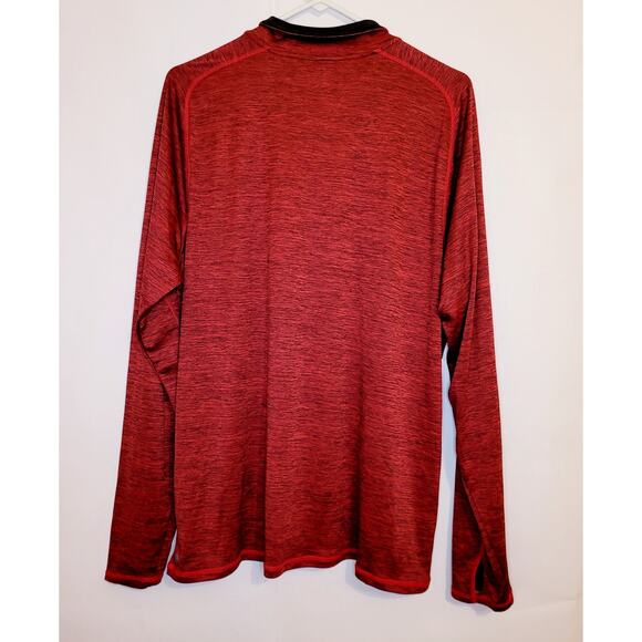 Zella mens red and black quarter zip long sleeved athletic pull over jacket - Picture 2 of 10